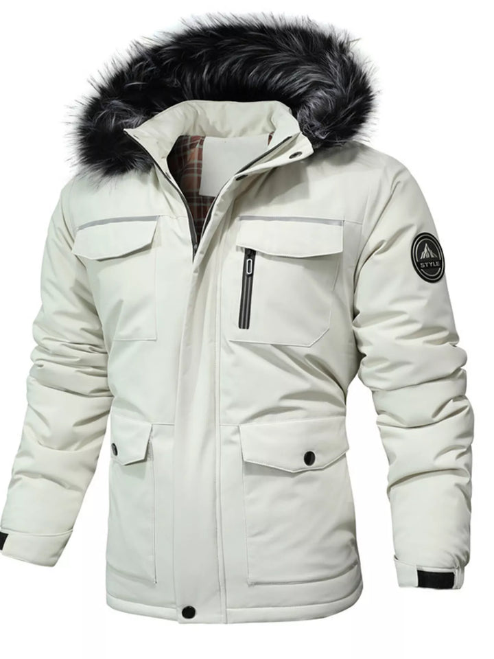 Men's Plus Size Fur Hooded Winter Parka Coat
