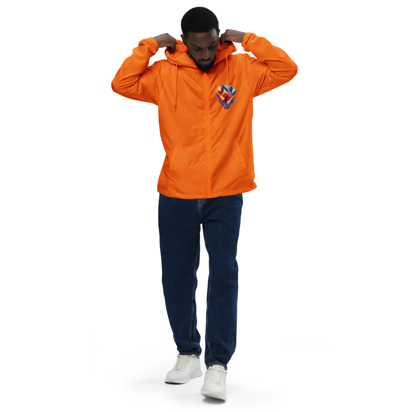 Geometric Pattern Zip Jacket Water Resistant - DipaliZ