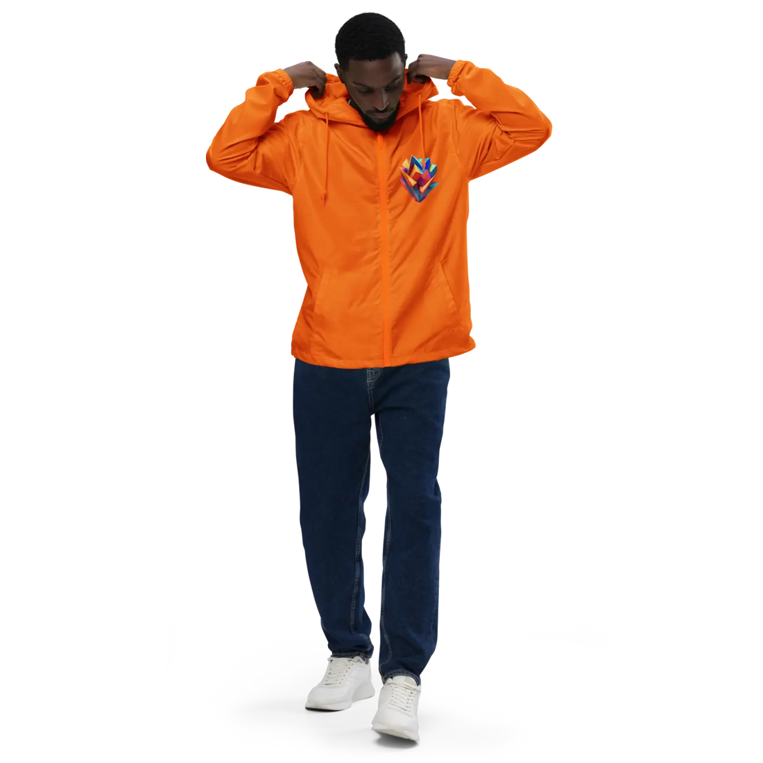 Geometric Pattern Zip Jacket Water Resistant - DipaliZ