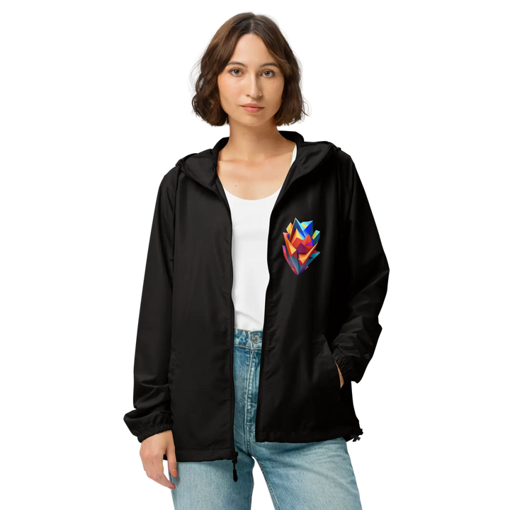 Geometric Pattern Zip Jacket Water Resistant - DipaliZ