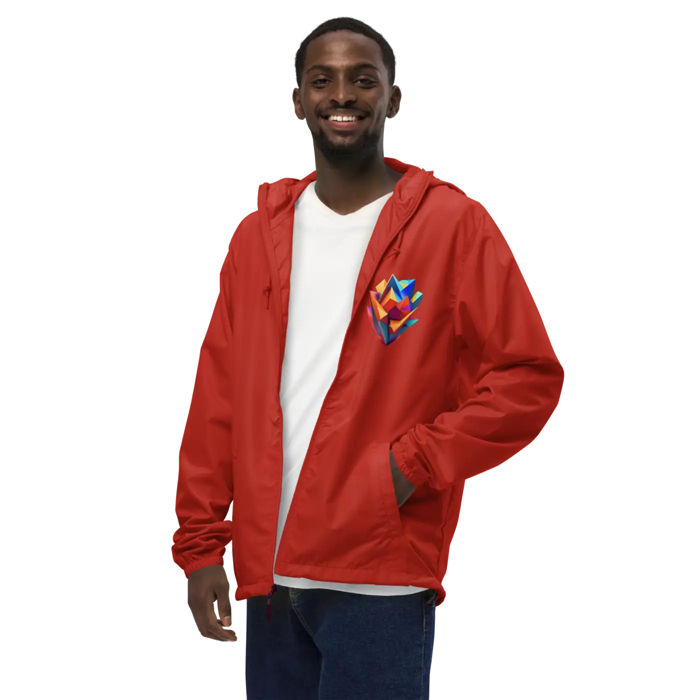 Geometric Pattern Zip Jacket Water Resistant - DipaliZ