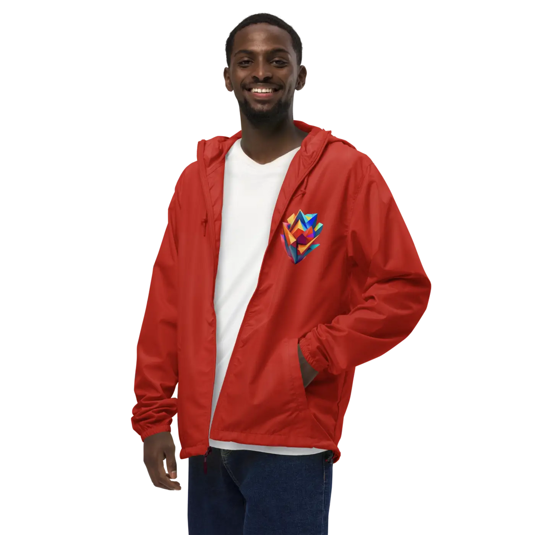 Geometric Pattern Zip Jacket Water Resistant - DipaliZ