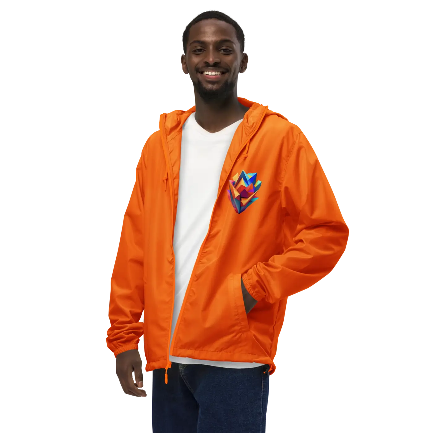 Geometric Pattern Zip Jacket Water Resistant - DipaliZ