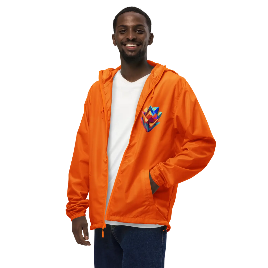 Geometric Pattern Zip Jacket Water Resistant - DipaliZ