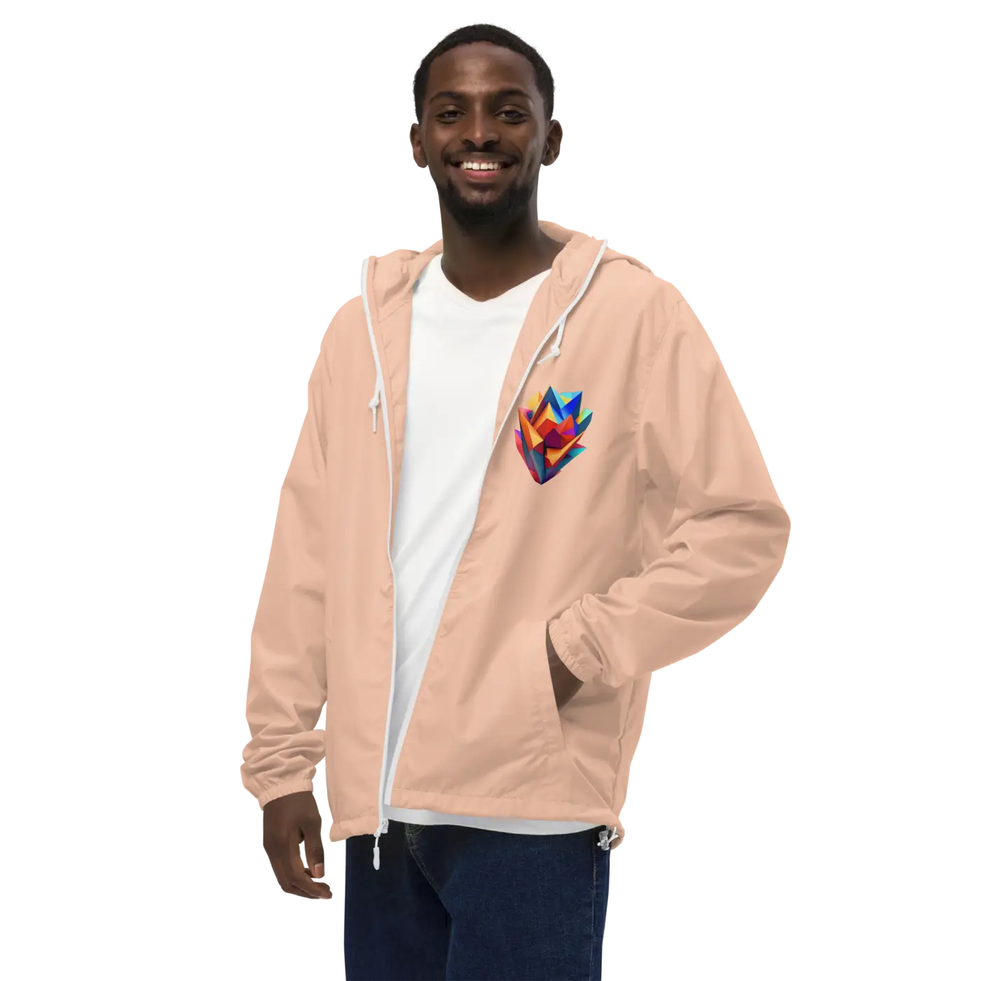 Geometric Pattern Zip Jacket Water Resistant - DipaliZ