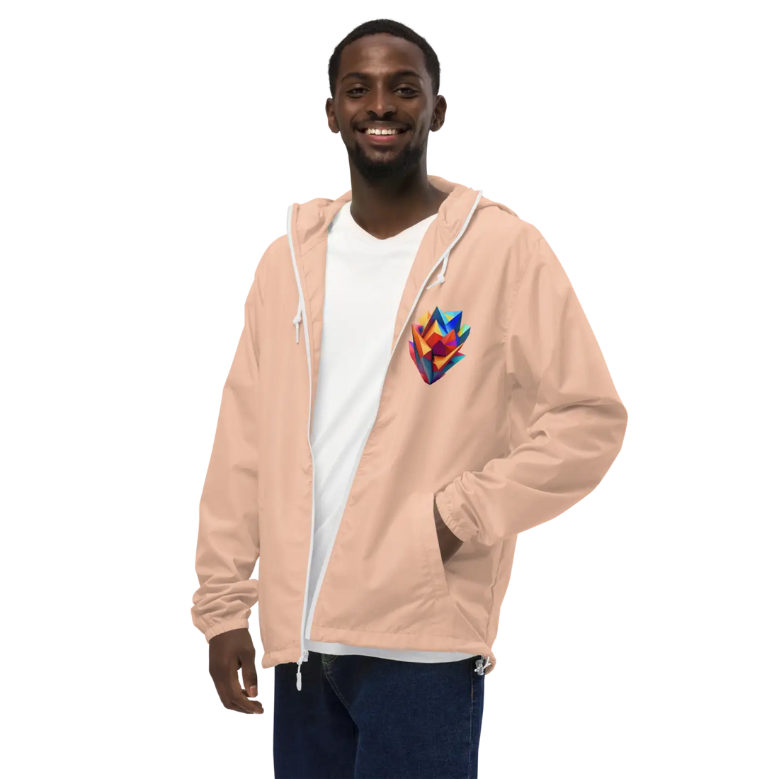 Geometric Pattern Zip Jacket Water Resistant - DipaliZ