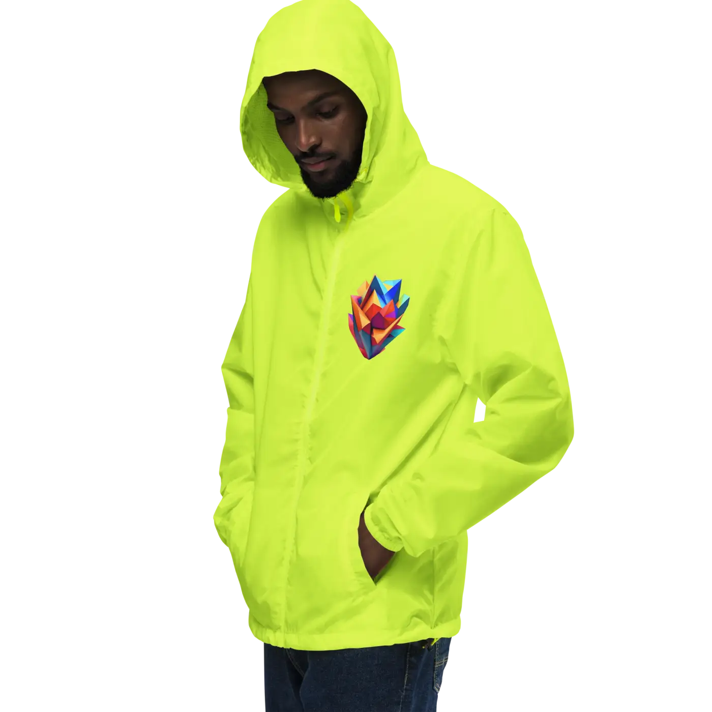 Geometric Pattern Zip Jacket Water Resistant - DipaliZ