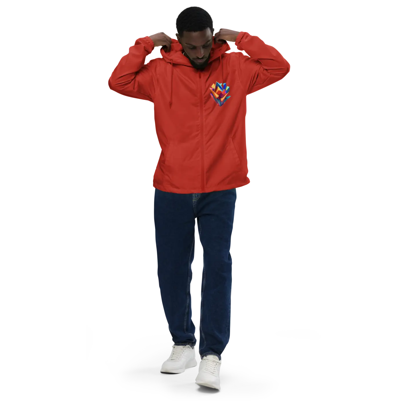 Geometric Pattern Zip Jacket Water Resistant - DipaliZ