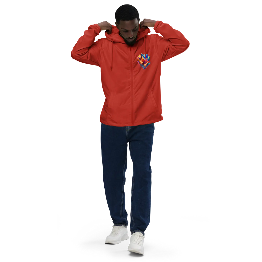 Geometric Pattern Zip Jacket Water Resistant - DipaliZ