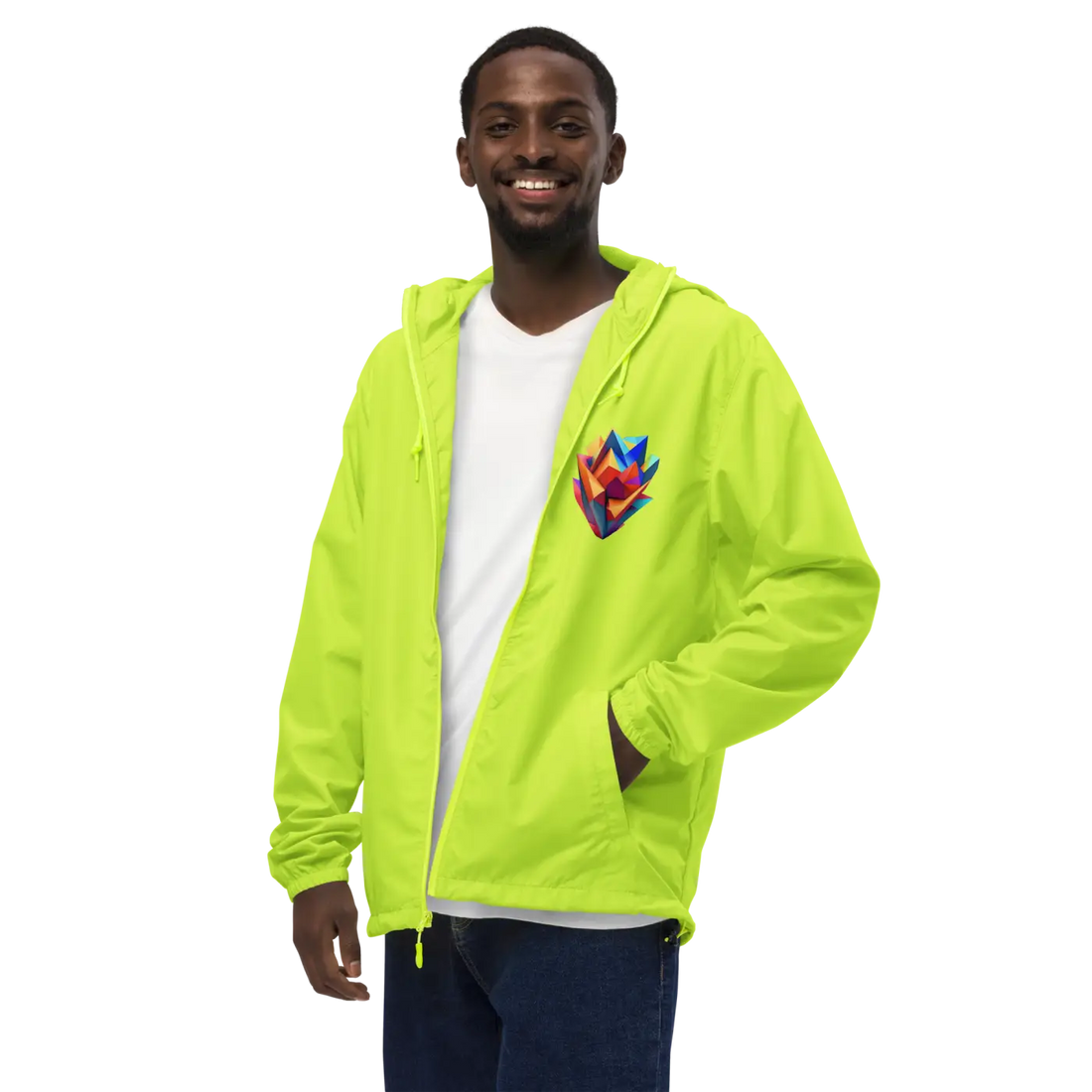Geometric Pattern Zip Jacket Water Resistant - DipaliZ