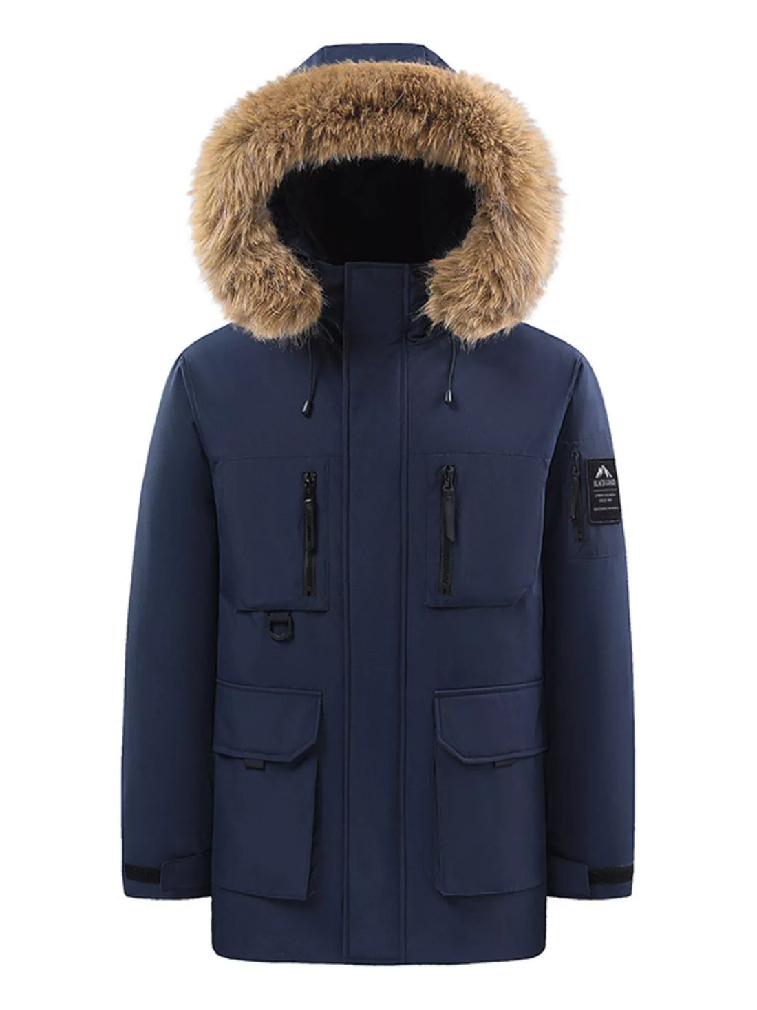 Men's Full Size Fur Hooded Winter Parka Coat Plus Size