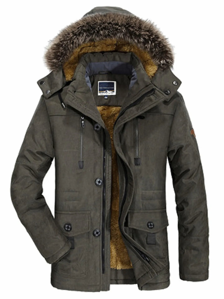Men's Plus Size Warm Fur Hooded Winter Coat