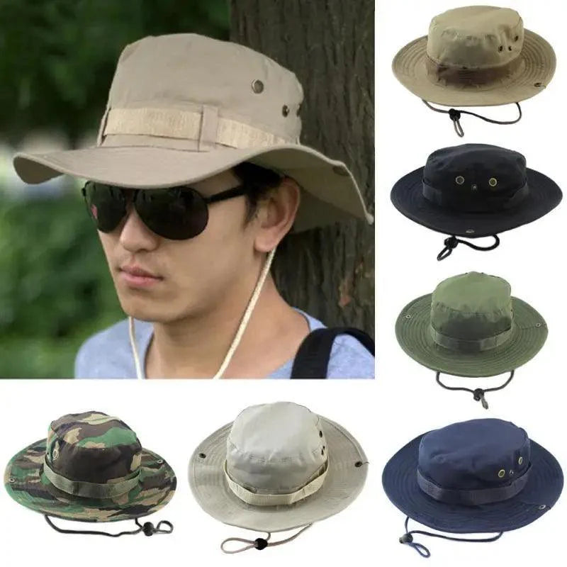 Men Adjustable Camouflage Sun Hat Outdoor UV Protection Fishing Hiking
