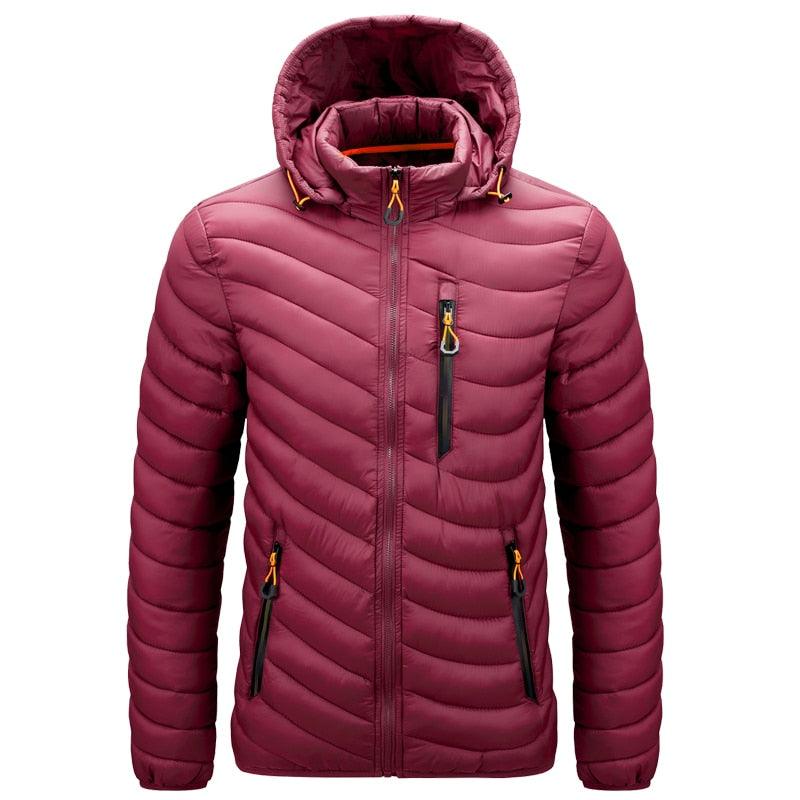 Men's Autumn Winter Classic Hooded Jacket Warm Coat Hooded Winter Coat Warm Adjustable Hood Jacket Cotton Removable Hood Jackets Men Simple Casual Vintage Detachable Hat Outfits Warm Men Lightweight Soft Jackets