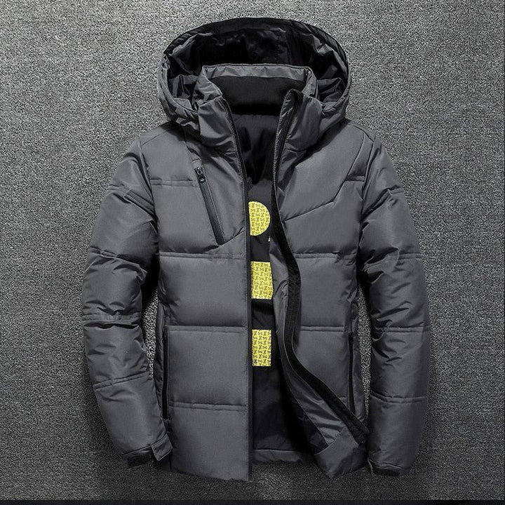 New Modern Red Jacket With Hood Warm Solid Color Hooded Unique Design