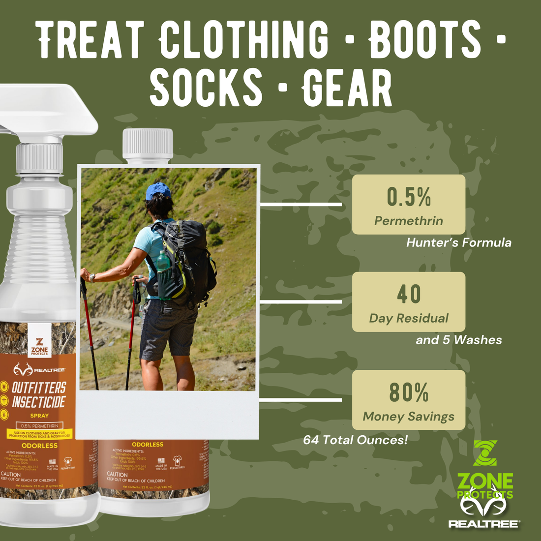 Realtree Outfitter's Permethrin Spray, 32oz