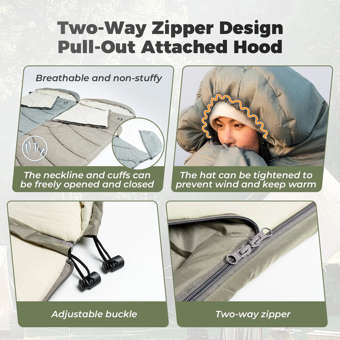 Cotton Envelope Sleeping Bag Portable Backpacking Camping Compression Sack