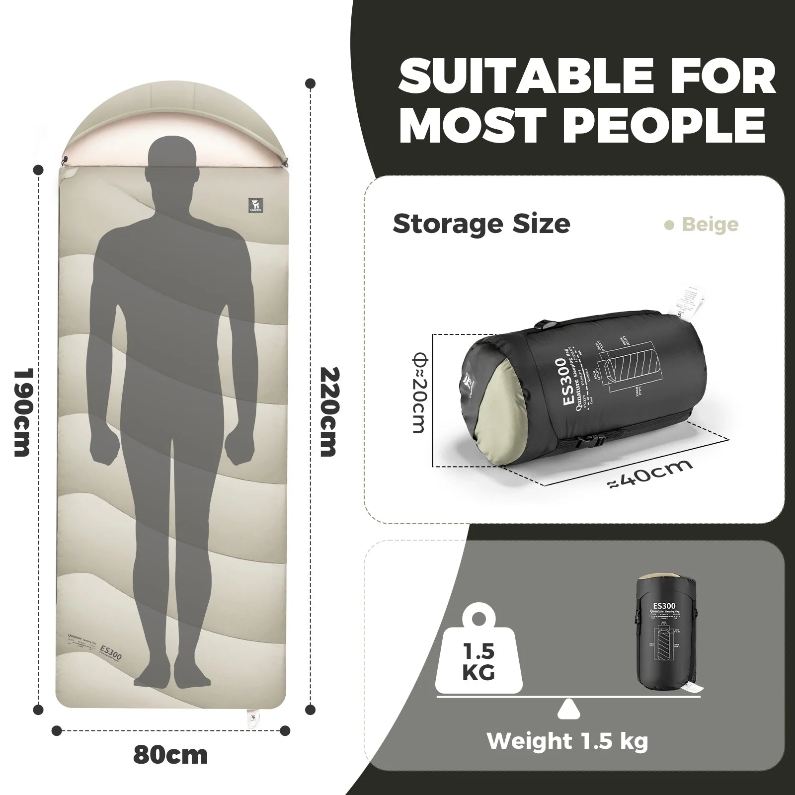 Cotton Envelope Sleeping Bag Portable Backpacking Camping Compression Sack