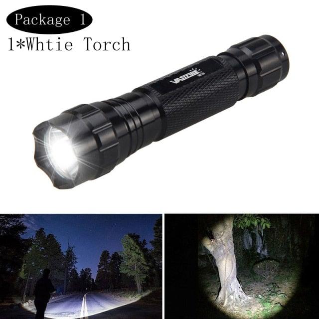 Rechargeable USB LED Tactical Flashlight High Lumen Rail Mount Hunting
