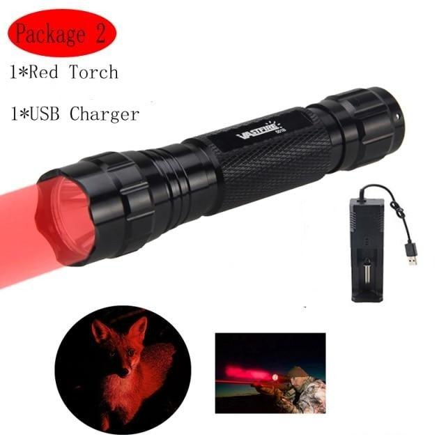 Rechargeable USB LED Tactical Flashlight High Lumen Rail Mount Hunting