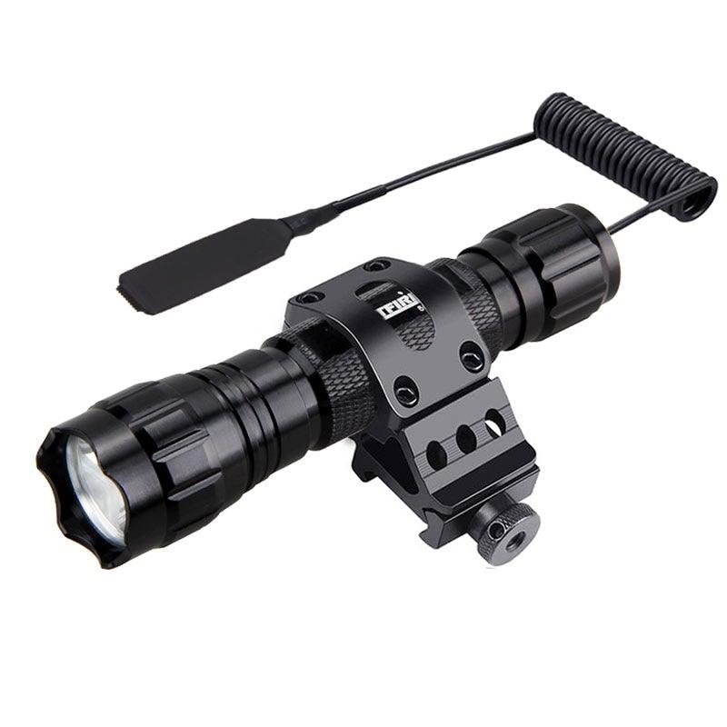 Rechargeable USB LED Tactical Flashlight High Lumen Rail Mount Hunting