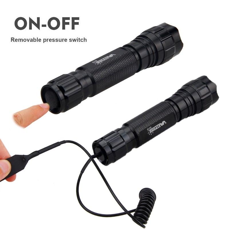 Rechargeable USB LED Tactical Flashlight High Lumen Rail Mount Hunting
